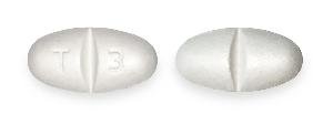 Pill T 3 White Oval is Gabapentin