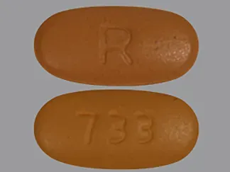 Pill R 733 Orange Oval is Valsartan