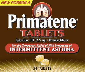 Primatene intermittent asthma ephedrine hydrochloride 12.5 mg PT