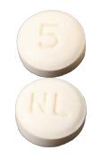 Pill NL 5 Beige Round is Nebivolol Hydrochloride