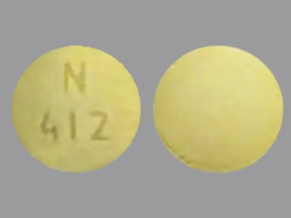Pill N 412 Yellow Round is Bisoprolol Fumarate and Hydrochlorothiazide