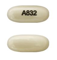 Pill A832 White Capsule/Oblong is Bexarotene