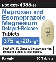 Pill NE1 Yellow Oval is Esomeprazole Magnesium and Naproxen Delayed-Release