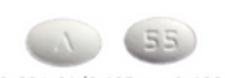 Pill Logo 55 White Oval is Carvedilol