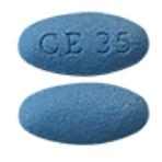 Pill CE 35 Blue Oval is Methenamine Mandelate