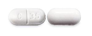 Pill C 35 White Capsule/Oblong is Captopril