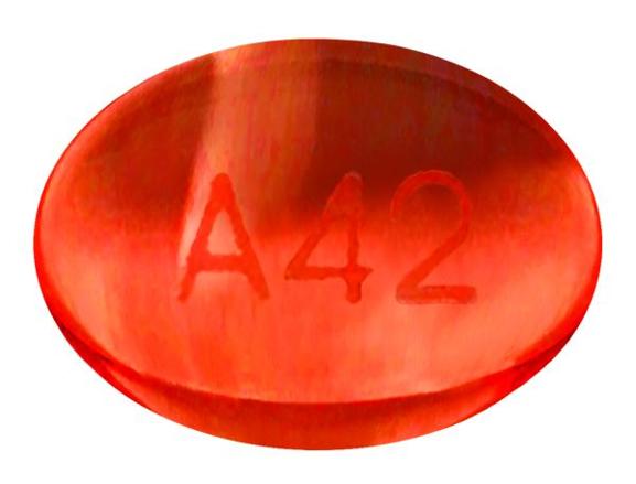 Pill A42 Orange Capsule-shape is Lubiprostone