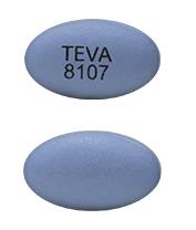 Pill TEVA 8107 is Ibuprofen and Famotidine 800 mg / 26.6 mg