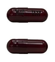 Pill TEVA 8199 TEVA 8199 Maroon Capsule/Oblong is Sunitinib Malate