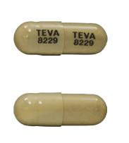 Pill TEVA 8229 TEVA 8229 Yellow Capsule/Oblong is Sunitinib Malate