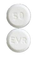 Pill EVR 50 White Round is Everolimus