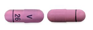 Pill V 26 Pink Capsule/Oblong is Droxidopa