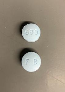 Pill F B 680 Blue Round is Acetaminophen and Oxycodone Hydrochloride