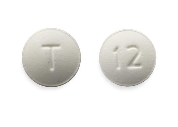 Pill T 12 White Round is Famotidine