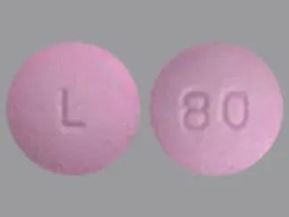 Pill L 80 Pink Round is Nebivolol Hydrochloride