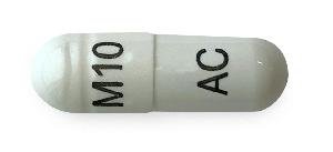 Pill M10 AC White Capsule/Oblong is Dexmethylphenidate Hydrochloride Extended-Release