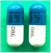 Pill GPI 5 mg 086 Blue & White Capsule/Oblong is Prazosin Hydrochloride