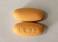 Pill L 633 Orange Oval is Entacapone