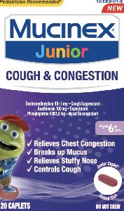 Mucinex junior cough congestion dextromethorphan hydrobromide 5 mg / guaifenesin 100 mg / phenylephrine hydrochloride 2.5 mg Mx Jr