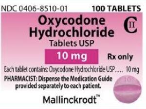 Oxycodone hydrochloride 10 mg M 10