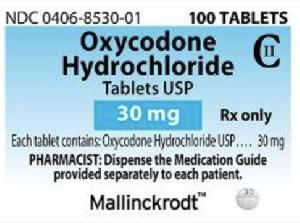 Oxycodone hydrochloride 30 mg M 30