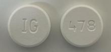 Pill IG 478 White Round is Lanthanum Carbonate (Chewable)
