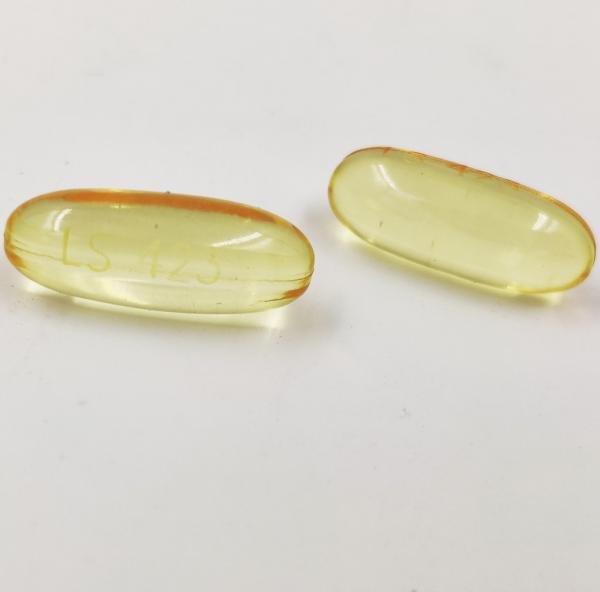 Pill LS 423 Yellow Capsule-shape is Omega-3-Acid Ethyl Esters