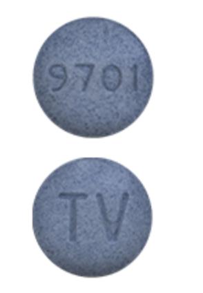 Pill TV 9701 Blue Round is Carbidopa and Levodopa