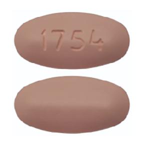 Pill 1754 Purple Oval is Abiraterone Acetate