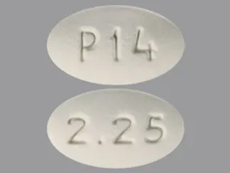 Pill P14 2.25 White Oval is Pramipexole Dihydrochloride Extended Release