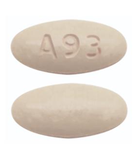 Pill A93 Pink Elliptical/Oval is Lacosamide