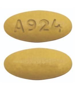 Pill A924 Yellow Oval is Lacosamide
