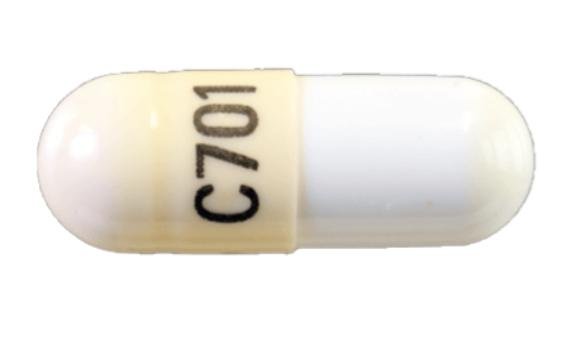Pill C701 Yellow & White Capsule/Oblong is Doxepin Hydrochloride