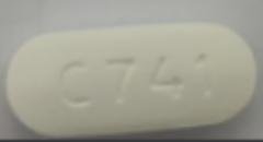 Pill C741 White Capsule/Oblong is Emtricitabine and Tenofovir Disoproxil Fumarate