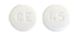 Pill CE 45 White Round is Terbinafine Hydrochloride