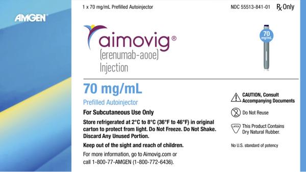 Aimovig 70 mg/mL single-dose prefilled autoinjector medicine