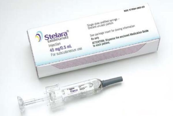 Pill medicine is Stelara 45 mg/0.5 mL single-dose prefilled syringe