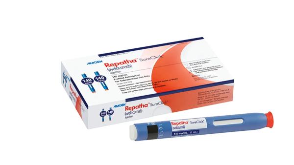 Repatha 140 mg/mL single-dose prefilled SureClick® autoinjector (medicine)