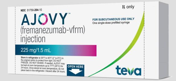 Ajovy (fremanezumab) 225 mg/1.5 mL single-dose prefilled syringe