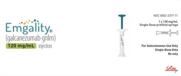 Emgality 120 mg/mL single-dose prefilled syringe medicine