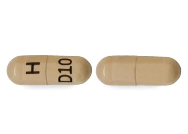 Pill H D10 Yellow Capsule/Oblong is Dabigatran Etexilate