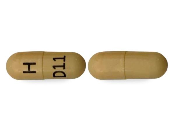 Pill H D11 Blue & Yellow Capsule/Oblong is Dabigatran Etexilate