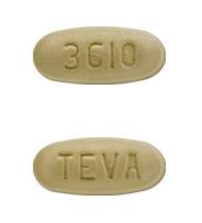 Pill TEVA 3610 is Pirfenidone 267 mg