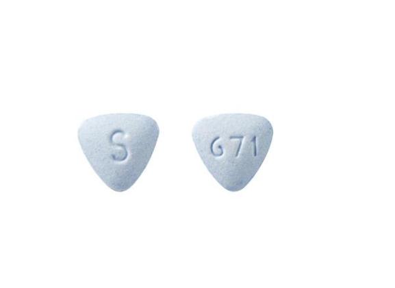 Pill S 671 Blue Three-sided is Nebivolol Hydrochloride