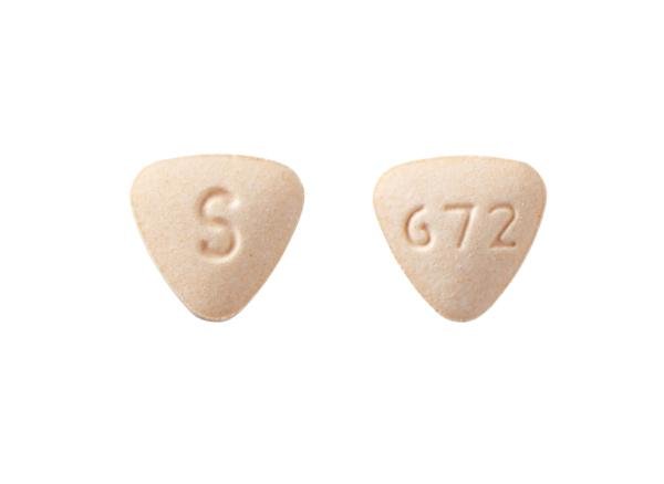 Pill S 672 Yellow Three-sided is Nebivolol Hydrochloride