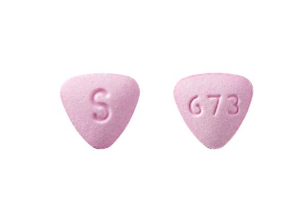 Pill S 673 Pink Three-sided is Nebivolol Hydrochloride