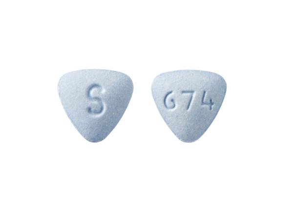 Pill S 674 Blue Three-sided is Nebivolol Hydrochloride