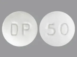 Pill DP 50 White Round is Diclofenac Potassium