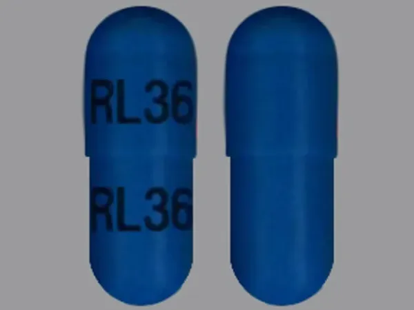 Pill RL36 RL36 Blue Capsule/Oblong is Mesalamine Extended-Release