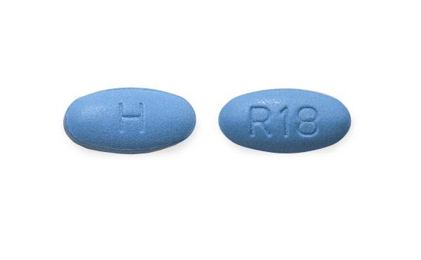 Pill H R18 Blue Capsule/Oblong is Ranolazine Extended-Release